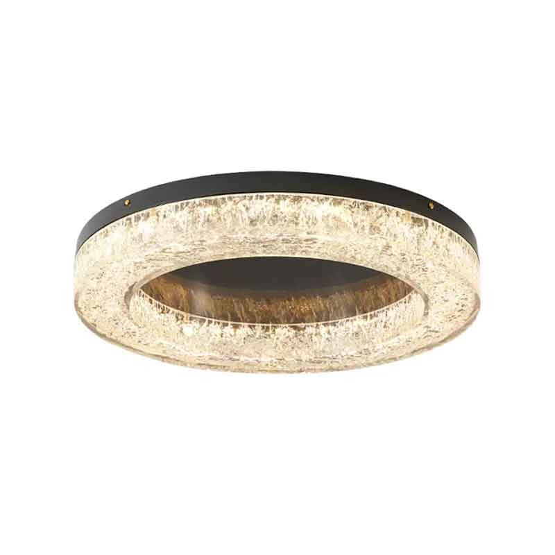 Luxury 23" Round Brass Flush Mount LED Ceiling Light with Remote Control Dimmable