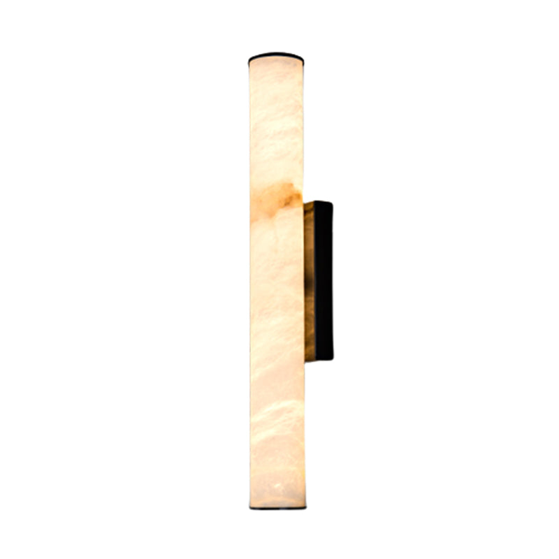 Natural Marble Wall Lamp Copper Cylindrical Stone Brass Sconce For Parlor Bedroom Dining Room Aisle