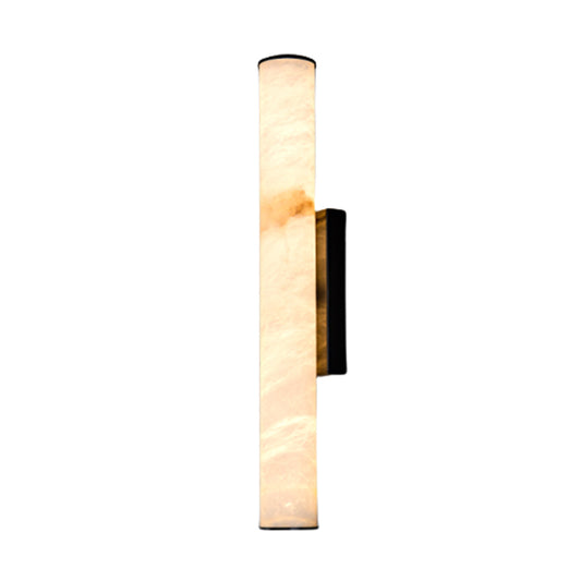 Natural Marble Wall Lamp Copper Cylindrical Stone Brass Sconce For Parlor Bedroom Dining Room Aisle