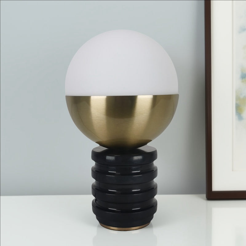 Tax Include Simple Nature Marble Table Lamp Black Base