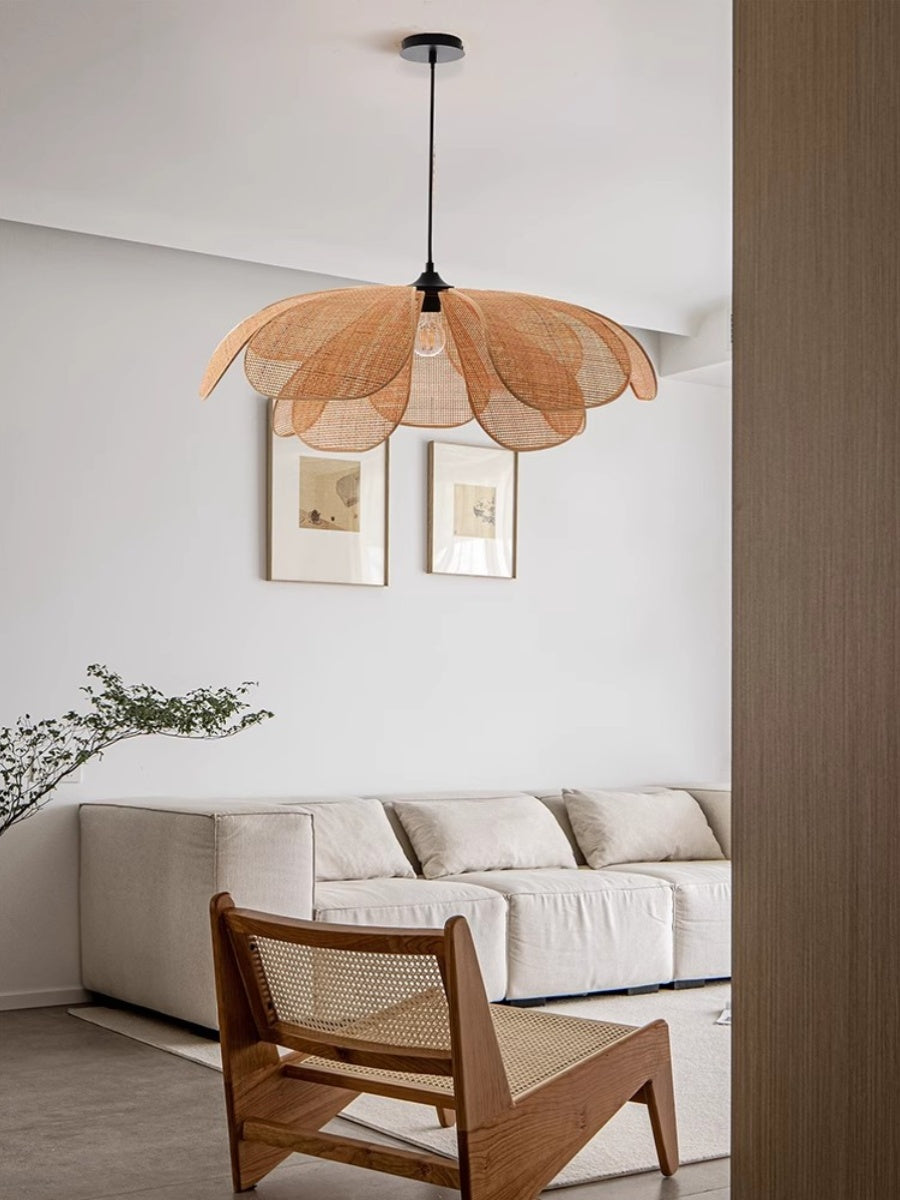 Rattan Flower Pendant Light Rattan Weaving Ceiling lights Pendant Light Living Room Dining Room Home Decor