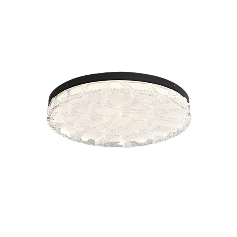 High-End Light Luxury Round Resin Ceiling Light with Remote Control Dimmable Ceiling Lamp