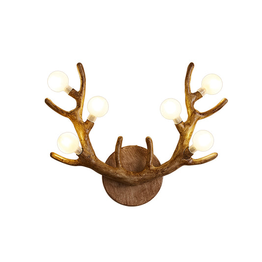 Branch Wall Light with Deer Antler Design for Bedroom Wall Sconce Bar Decoration American Style Corridor Wall Lamp