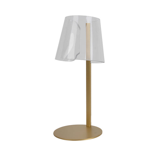 Creative Acrylic Desk Lamp With Gold Color Metal Body and Acrylic Lampshade for Bedroom and Living Room Decoration