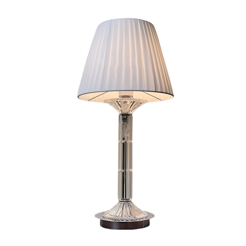 Modern Novelty Luxury K9 Grade Crystal Table Lamp With Fabric Lampshade