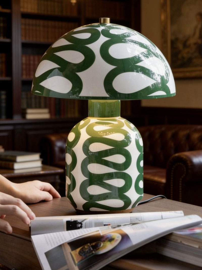 Green Ceramics Mushroom Table Lamps