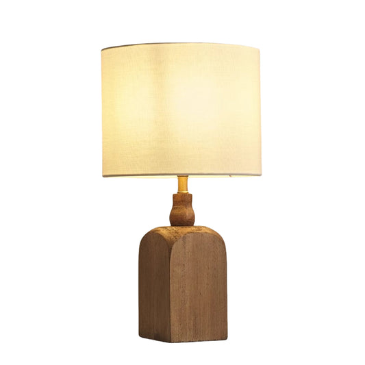American Retro Bedside Wood Desk Lamp Bedroom Living Room Dressing Table Book Cloth Table Lamp