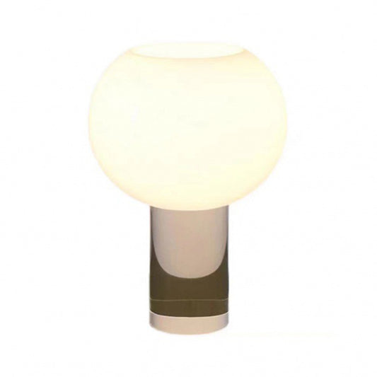 Contemporary Simple Clear Acrylic Table Lamp With Milk White Glass Lampshade