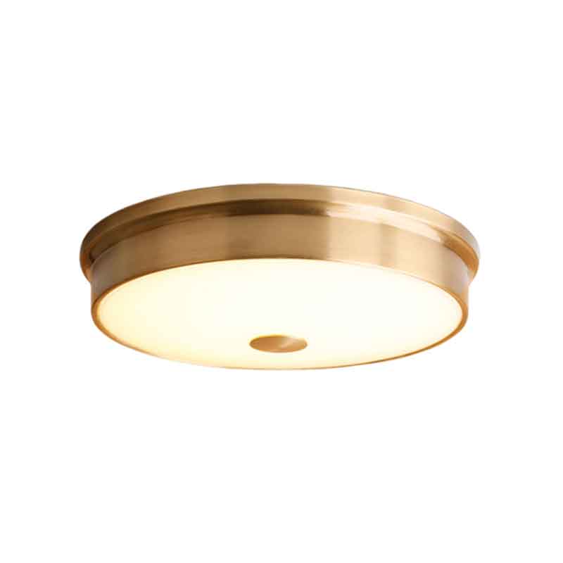 Round All Copper Ceiling Lights Luxury Foyer Bedroom Dining Room LED Ceiling Mounted Lamp