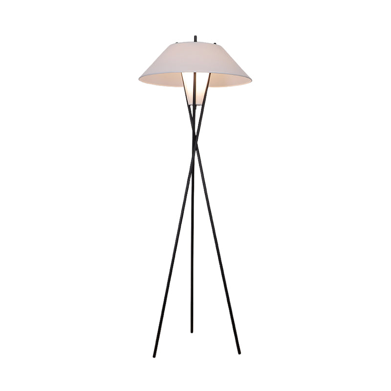 Designer Creativity Tripod 65" Floor Lamp With White Fabric Lampshade