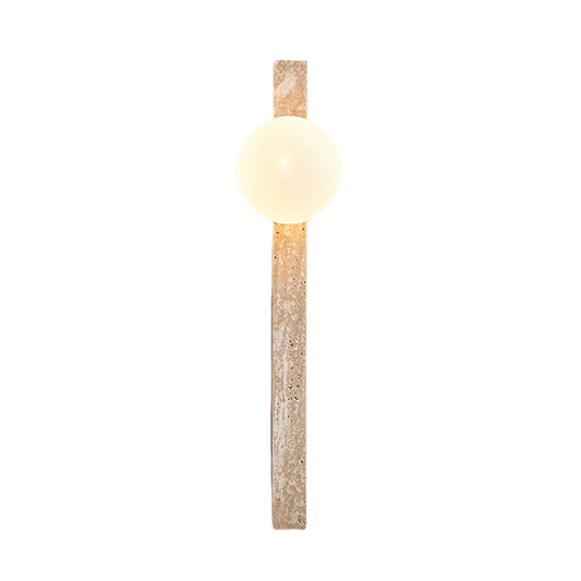 Modern Led Nature Stone Wall Lamp Yellow Cave Stone Body and Glass Lampshade Wall Light