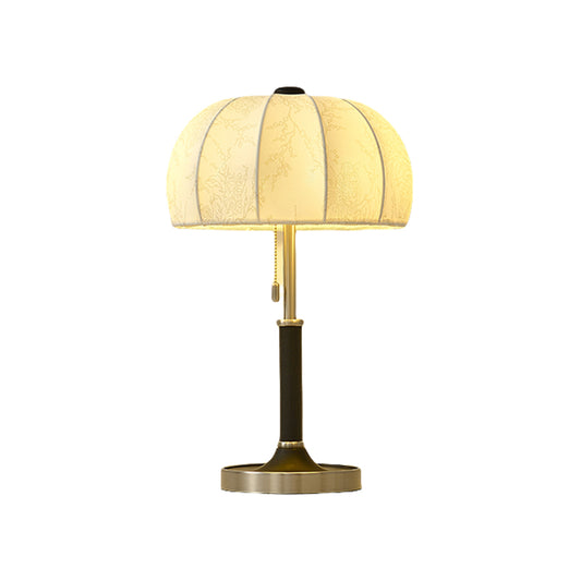 Western Vintage Fabric White Wax Wood Solid Wood Table Lamp American New Bedroom Atmosphere Light