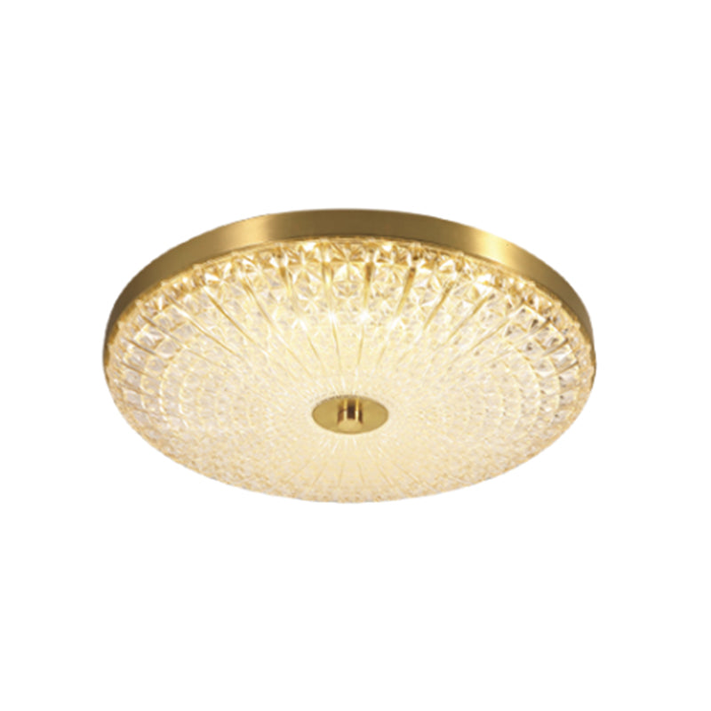 Simple Luxury 19" Round Flush Mount Brass LED Ceiling Light Warm White 48W LED board