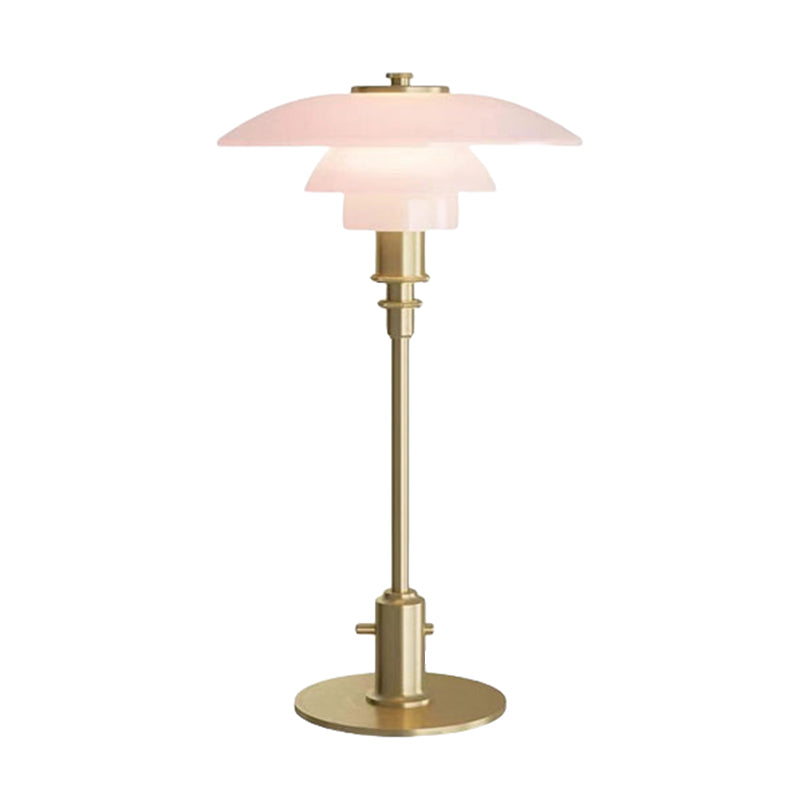 Classic Pink Glass Table Lamp With Metal Base
