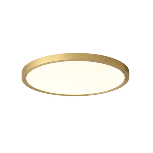 Brass Dia.30cm/40cm/50cm Ultra Thin Round Recessed LED Ceiling Light with Acrylic Lampshade