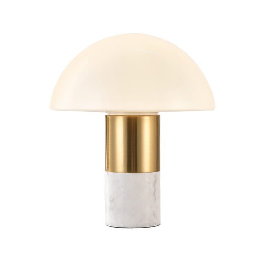 Natural Marble Desk Lamp Retro Glass Lampshade Bedroom Living Room Decorative Table Lamp