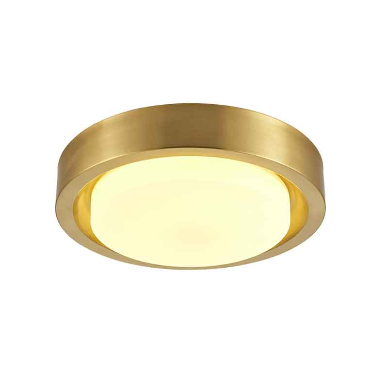 Classical Dia.18" Round Light Luxury Brass LED Ceiling Lamp with Remote Control Dimmable