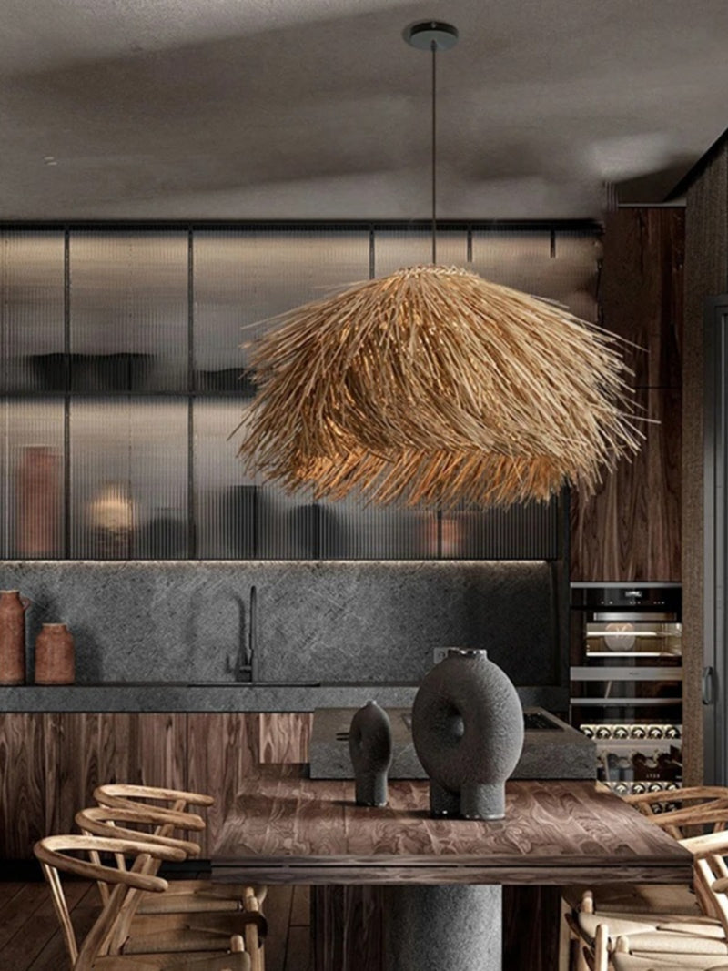 Tax Include Dia.40cm 50cm 60cm Natrual Rattan Simple Pendant Light