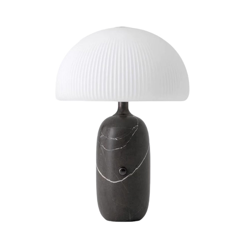 Modern Luxury Mushroom Marble Table Lamp With Glass Lampshade