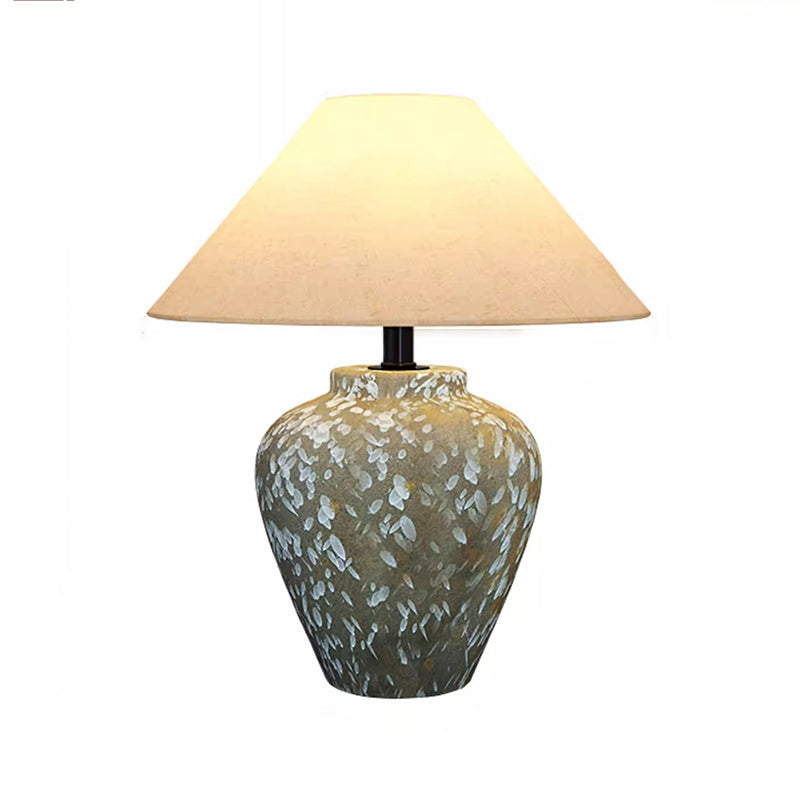 Chinese Table Lamp Creative Retro Ceramic Pot Desk Light Home Living Room Ornament Decor