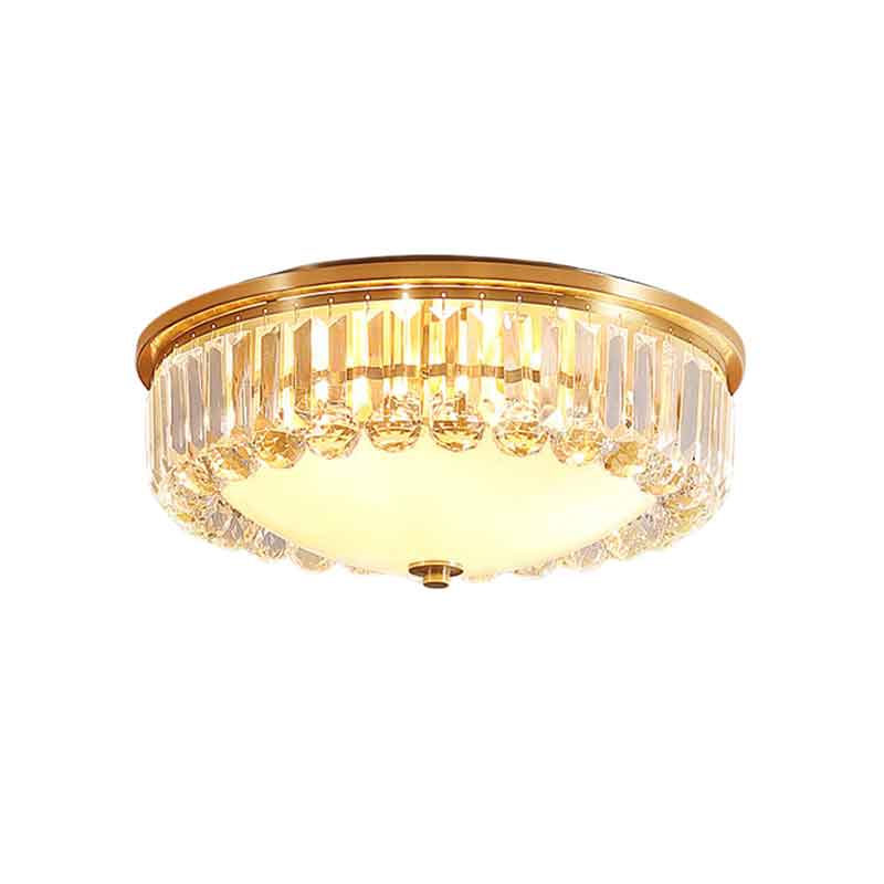 Luxury Modern Copper Ceiling Lamp Crystal LED Ceiling Light Dia.45cm For Foyer Bedroom