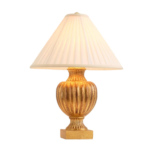 Light Luxury American Wood Table Lamp Fabric Lampshade Bedroom Bedside Table Lighting Decoration Home Living Room Desk Lamp