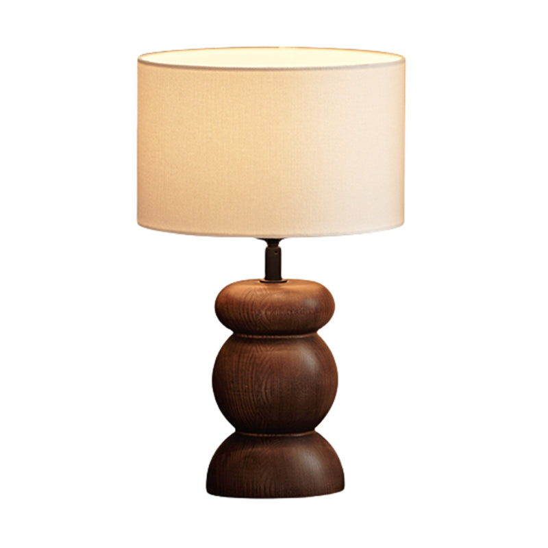 Japanese Retro Fabric Art Wooden Table Lamp LED E27 Designer Solid Wood Desk Lights