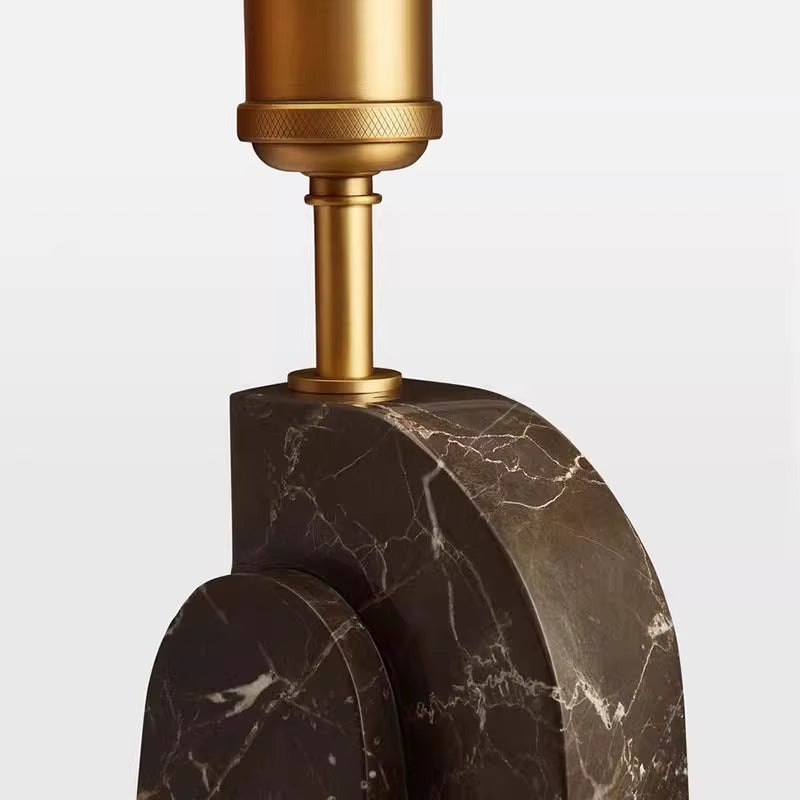 Tax Include Luxury Natrual Mable Table Lamp with Fabric Lampshade