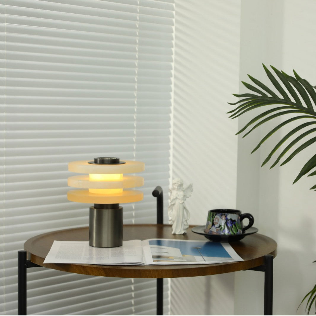 Touch Control LED Table Lamp Alabaster Shade