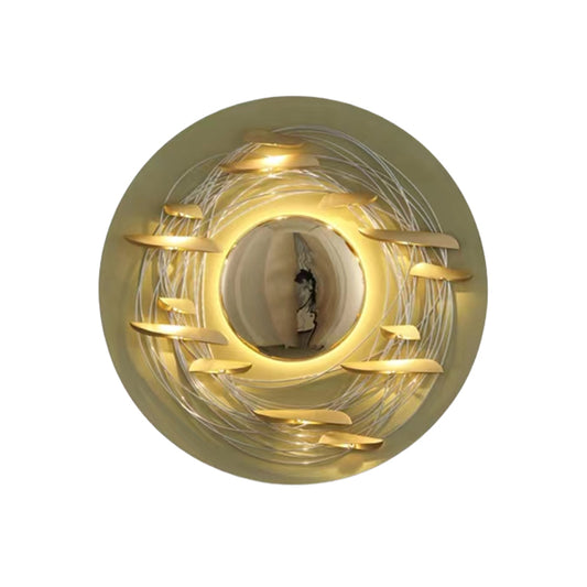 Modern Gold Color Round Wall Lamp With Metal Body LED Wall Light for Bedroom Living Room Aisle Docor Light Fixture