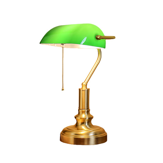 Vintage Green Glass Lampshade  Brass Table Lamp Nordic Study Bedroom Decorative Desk Lamp