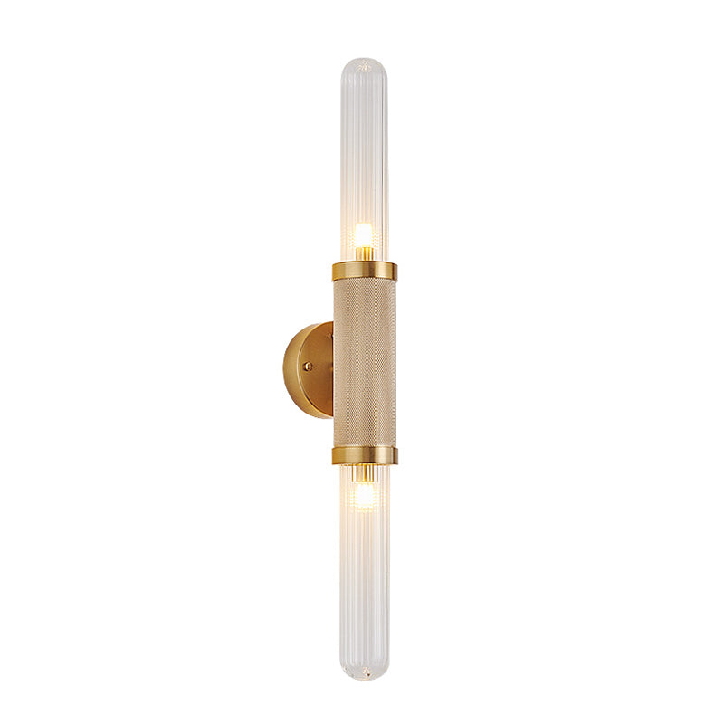 New Style Art Deco Wall Light Clear Glass Gold Color Metal G9 Bulb Home Lamp Sconce For Parlor Bedroom Aisle Stairs