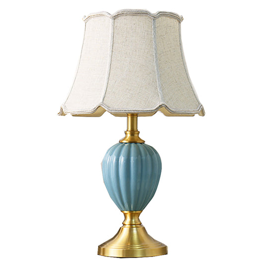 22'' Classic Blue Color Ceramic Table lamp Copper Color Base Chinese Style for Bedroom Livingroom