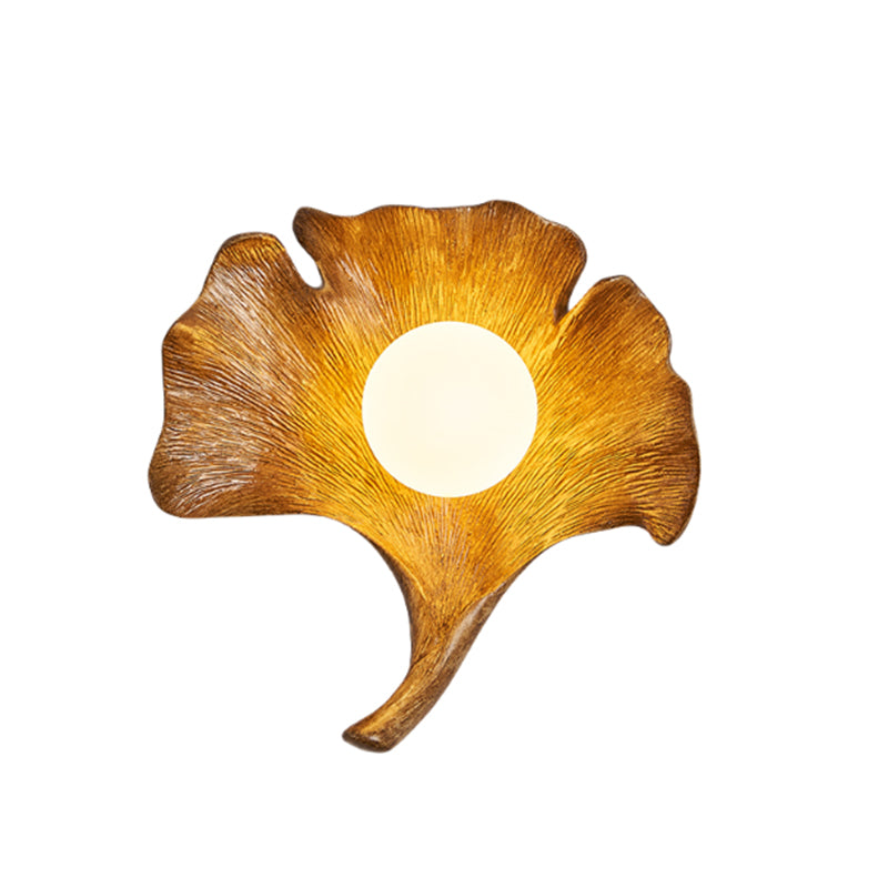 Creative Resin Wall Lamp Ginkgo Biloba Zen Chinese Style Homestay Balcony Corridor Home Retro Lamps