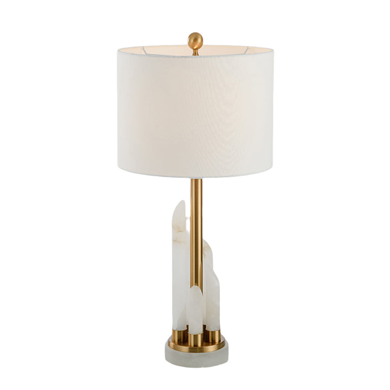 Luxury Irregular Creativity Marble Table Lamp With Fabric Lampshade