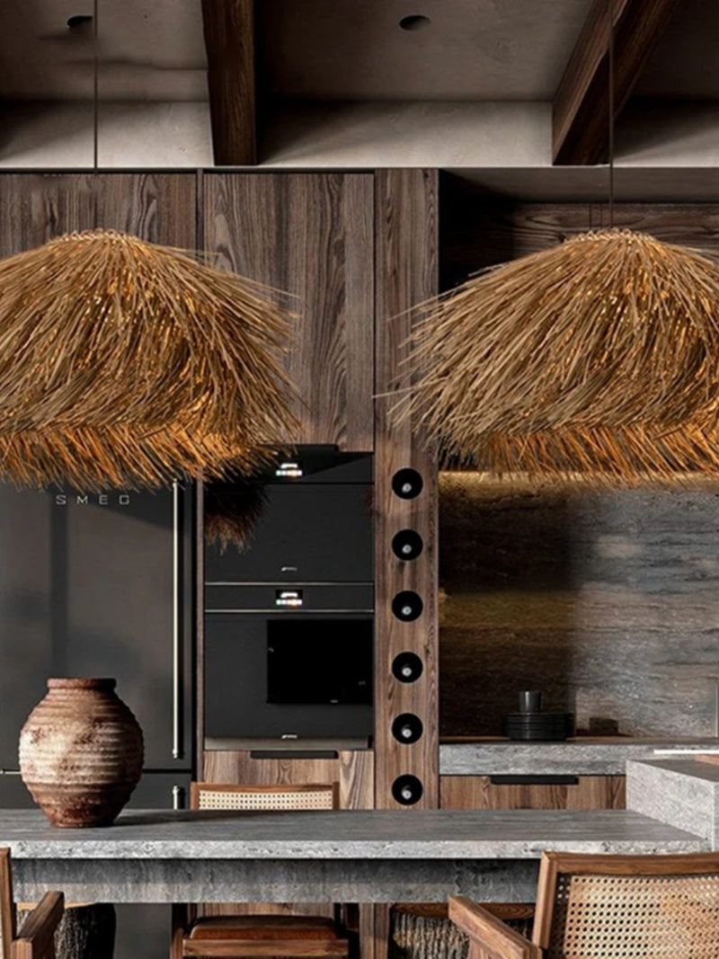 Tax Include Dia.40cm 50cm 60cm Natrual Rattan Simple Pendant Light