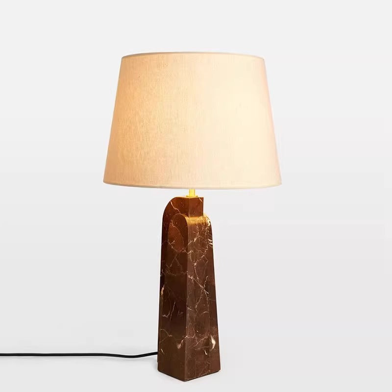Tax Include Luxury Natrual Mable Table Lamp with Fabric Lampshade