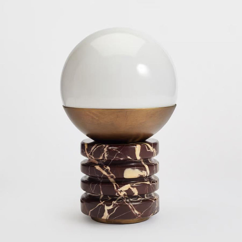Tax Include Simple Nature Marble Table Lamp Black Base