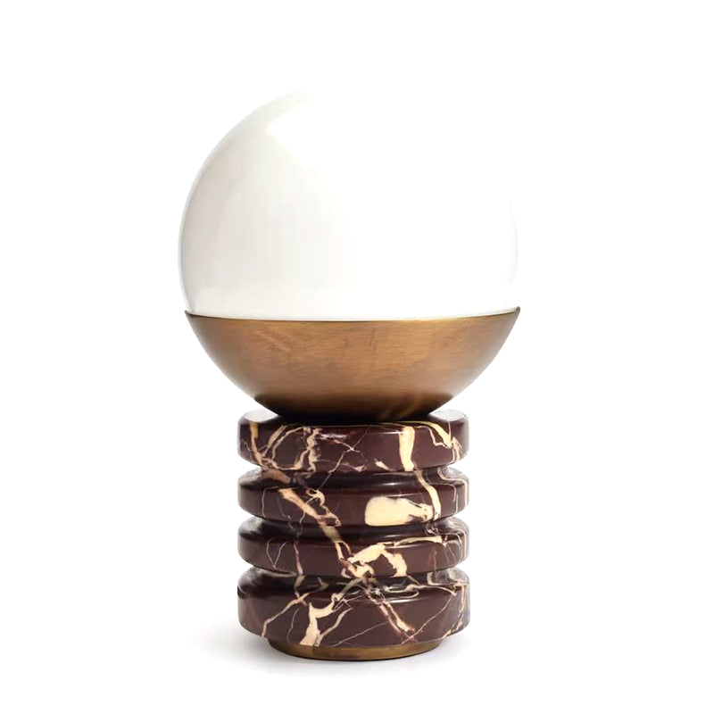 Tax Include Simple Nature Marble Table Lamp Black Base