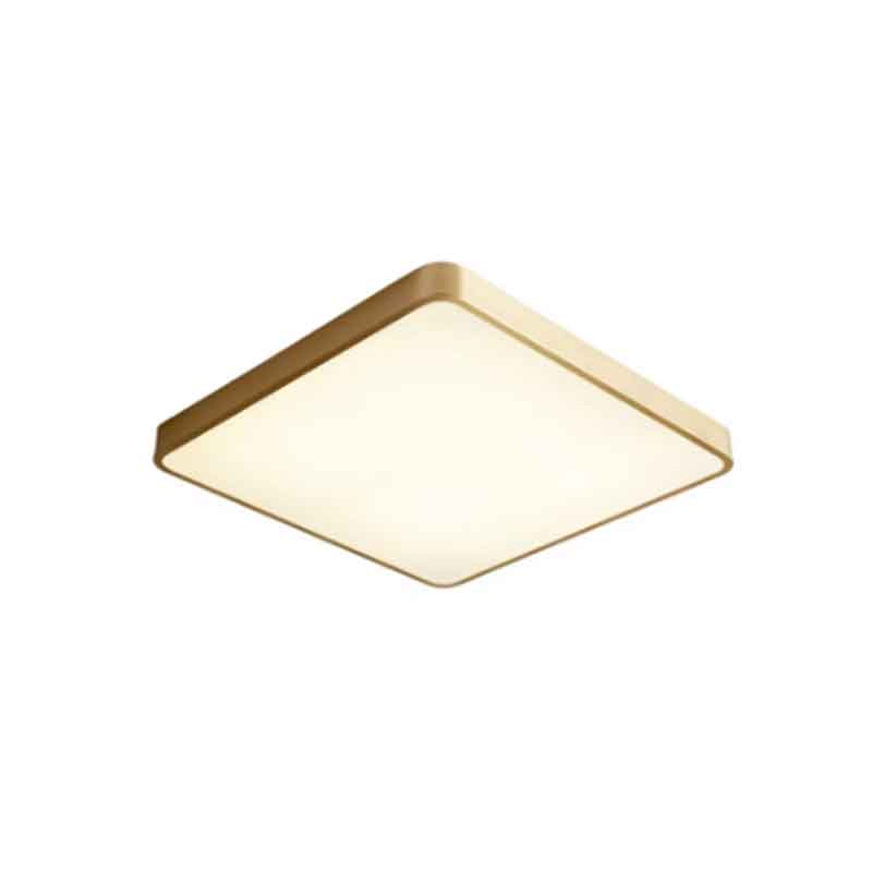 Simple Square Brass LED Ceiling Lights for Bedroom Living Room Home Cafe Decoration