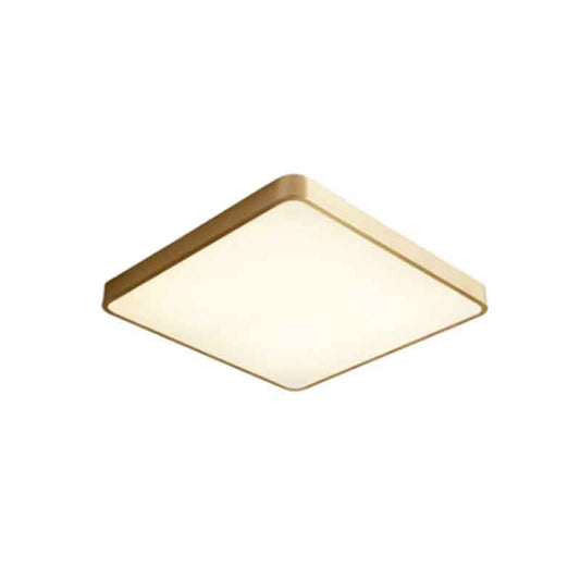 Simple Square Brass LED Ceiling Lights for Bedroom Living Room Home Cafe Decoration