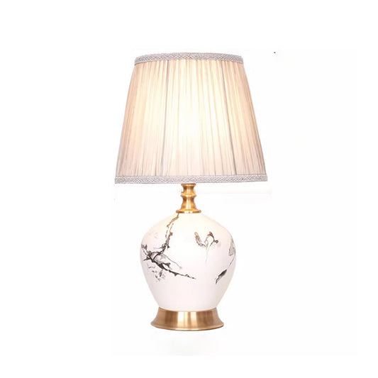 Ceramic Pot Table Lamp Chinese Style Simple Style Living Room Lamp Study Bedroom Bedside Lamp