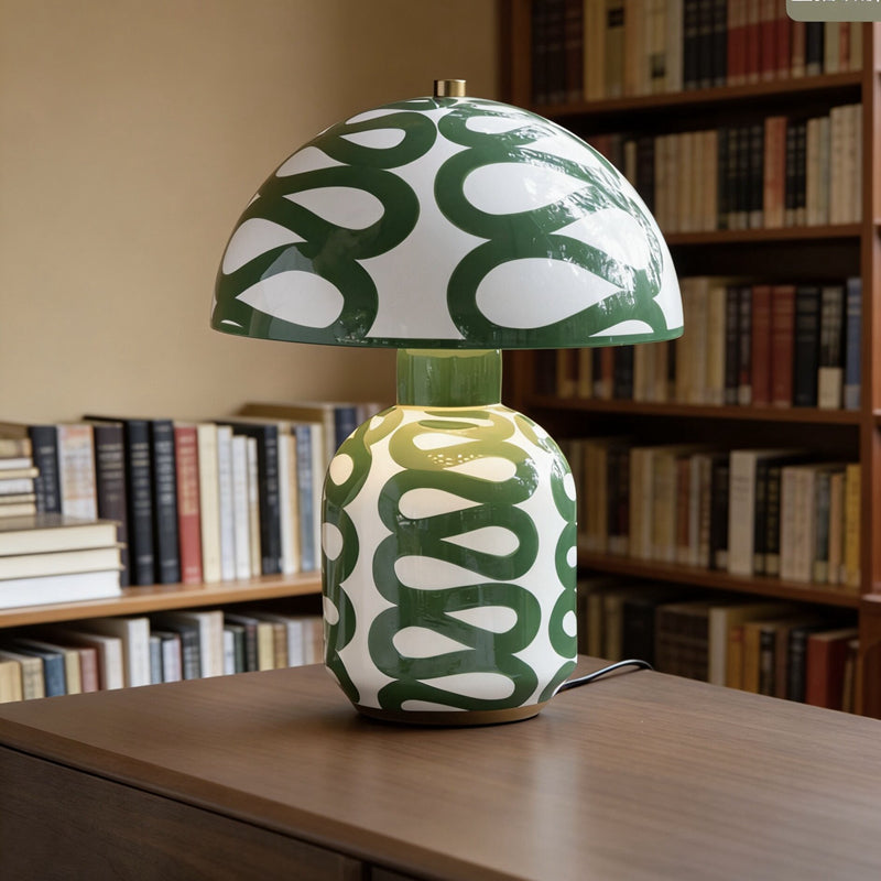 Tax Include Mushroom Green Ceramic Boquer Table Lamp