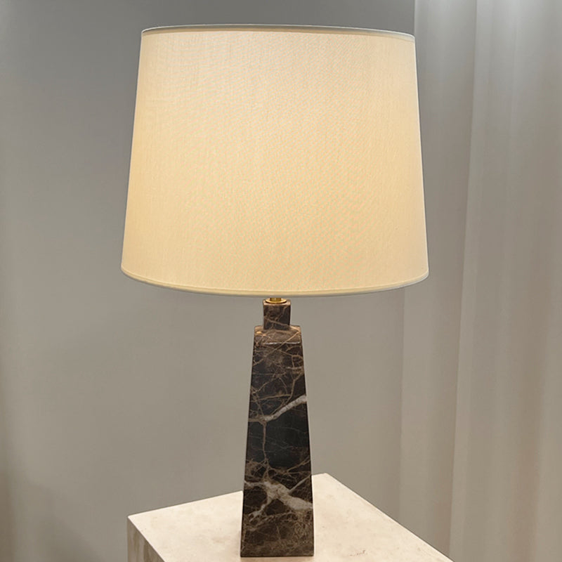 Tax Include Luxury Natrual Mable Table Lamp with Fabric Lampshade