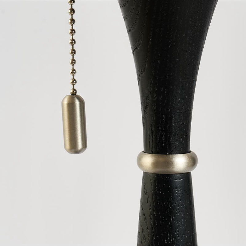 Wireless Modern Wood Table Lamp with Glass Lampshade