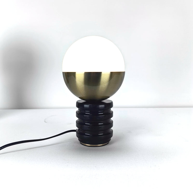 Tax Include Simple Nature Marble Table Lamp Black Base