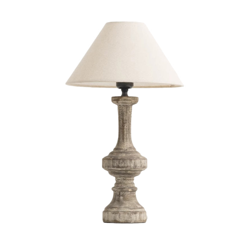 Contemporary Residential Use Wood Table Lamp Bedside Lamp with Surrounding White Linen Shade