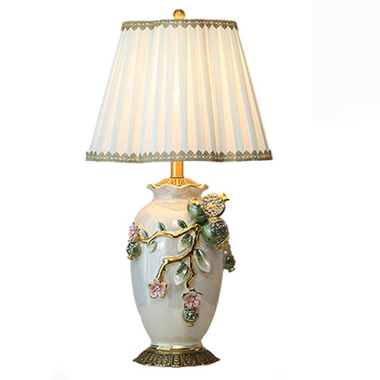 26'' 3D Exquisite Flower Ceramic Desk Lamp Ambience Romantic Lamp Hand Made Patient for Bedroom