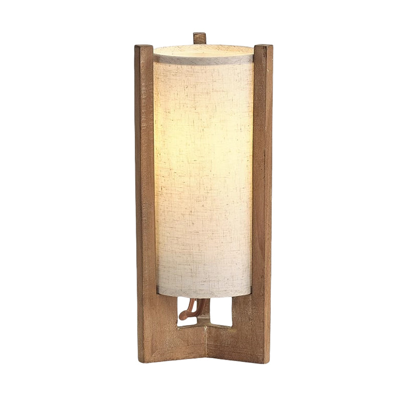 Wooden Desk Lamp Bedside Lamp Night Light Eye Protection Table Light With Cylinder Lamp Shade Home Decor