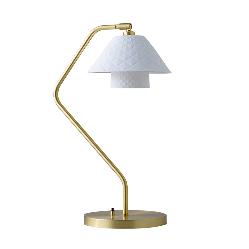 Modern Minimalist Ceramic All Copper Desk Lamp Bedroom Living Room Study New Chinese Nordic Style